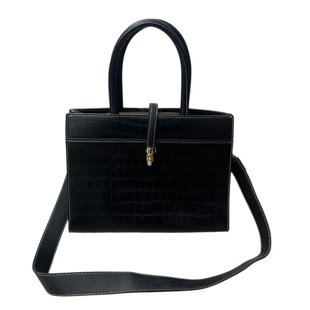 Elegant Black Handbag with gold details